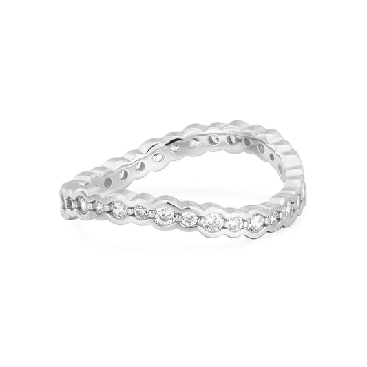 CZ Wavy Ring Eternity Band