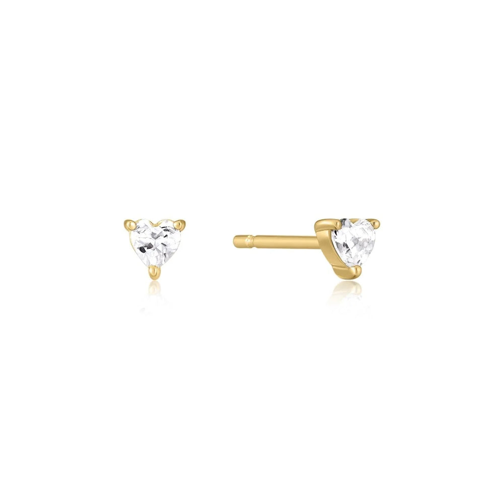Heart CZ Stud Earrings