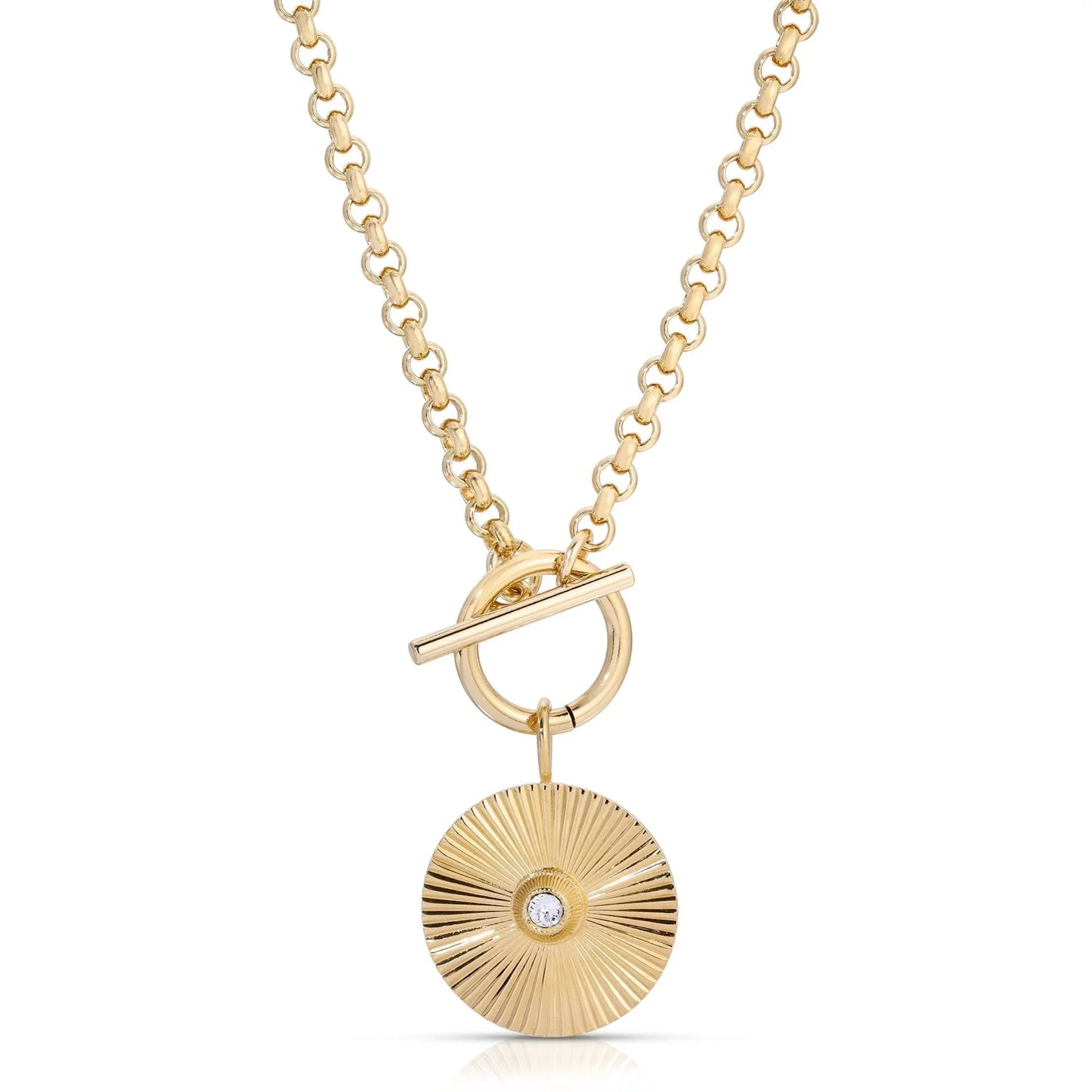 Micro Royal Toggle & Ocean Pendant Necklace