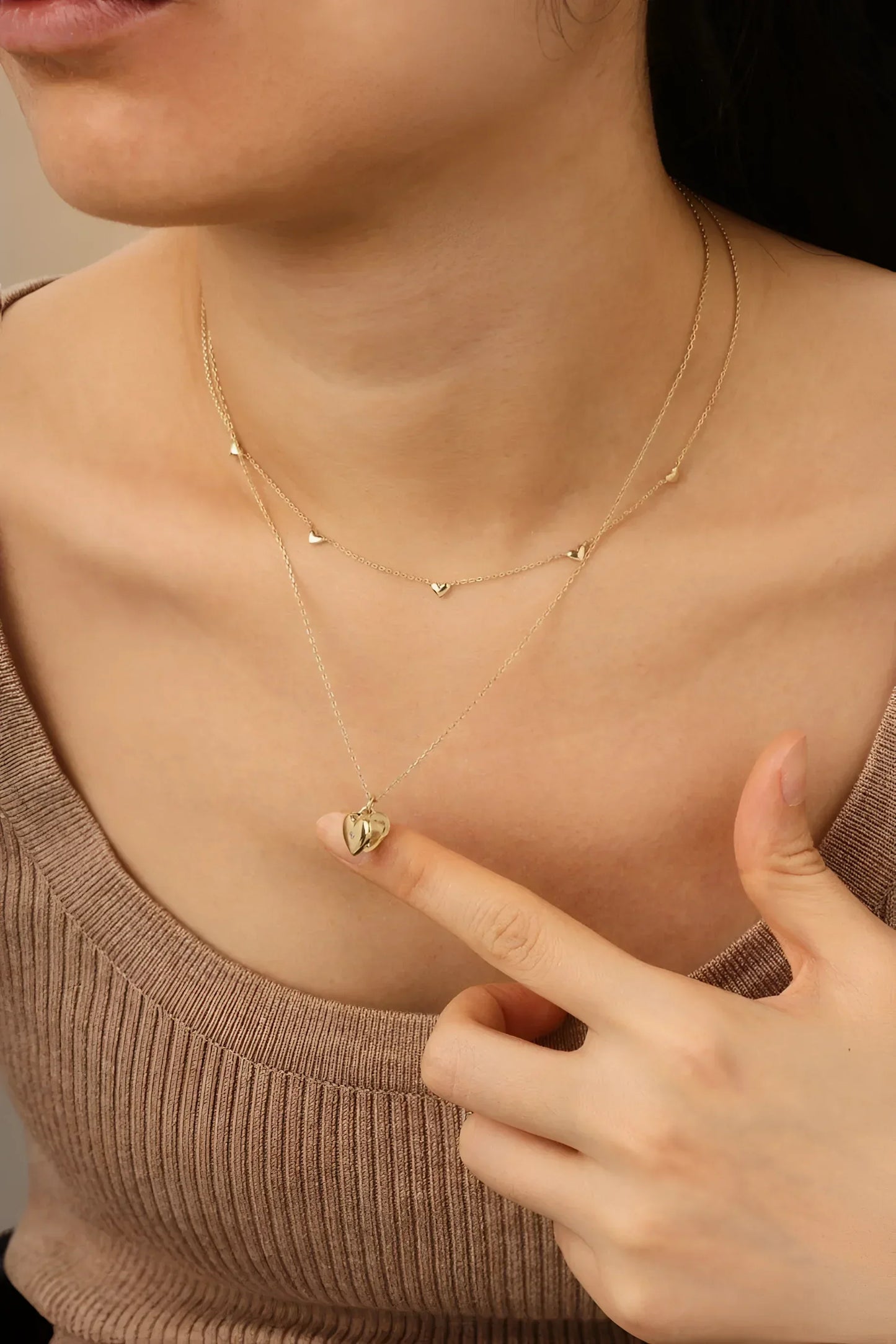 Mini Heart Locket Necklace With CZ