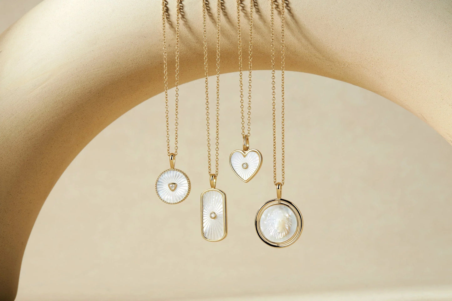 Mother Of Pearl Lion Pendant Necklace