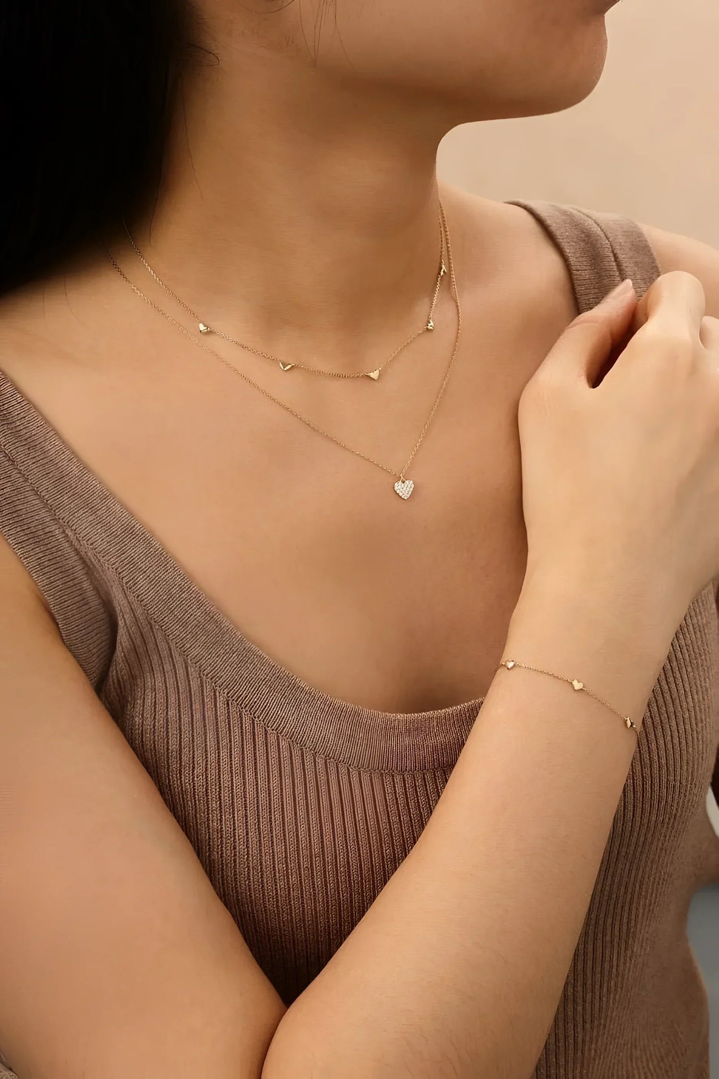 Multi Micro Heart Necklace