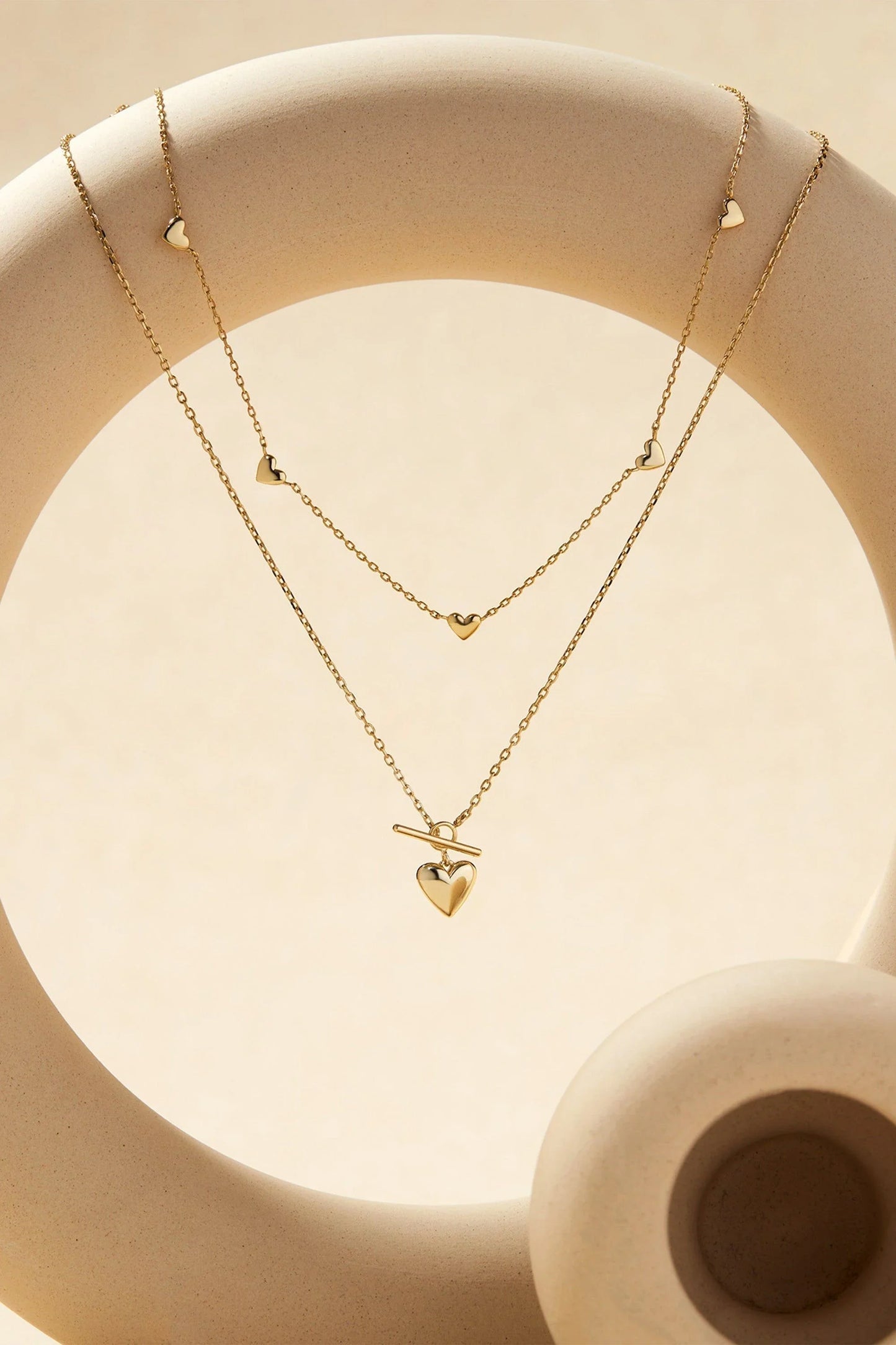 Multi Micro Heart Necklace