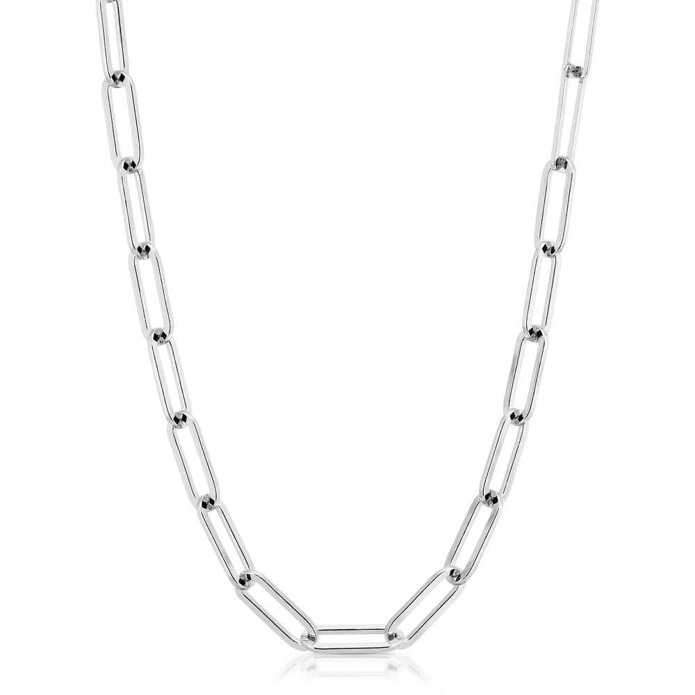 Silver Large Elongated Link Chain
