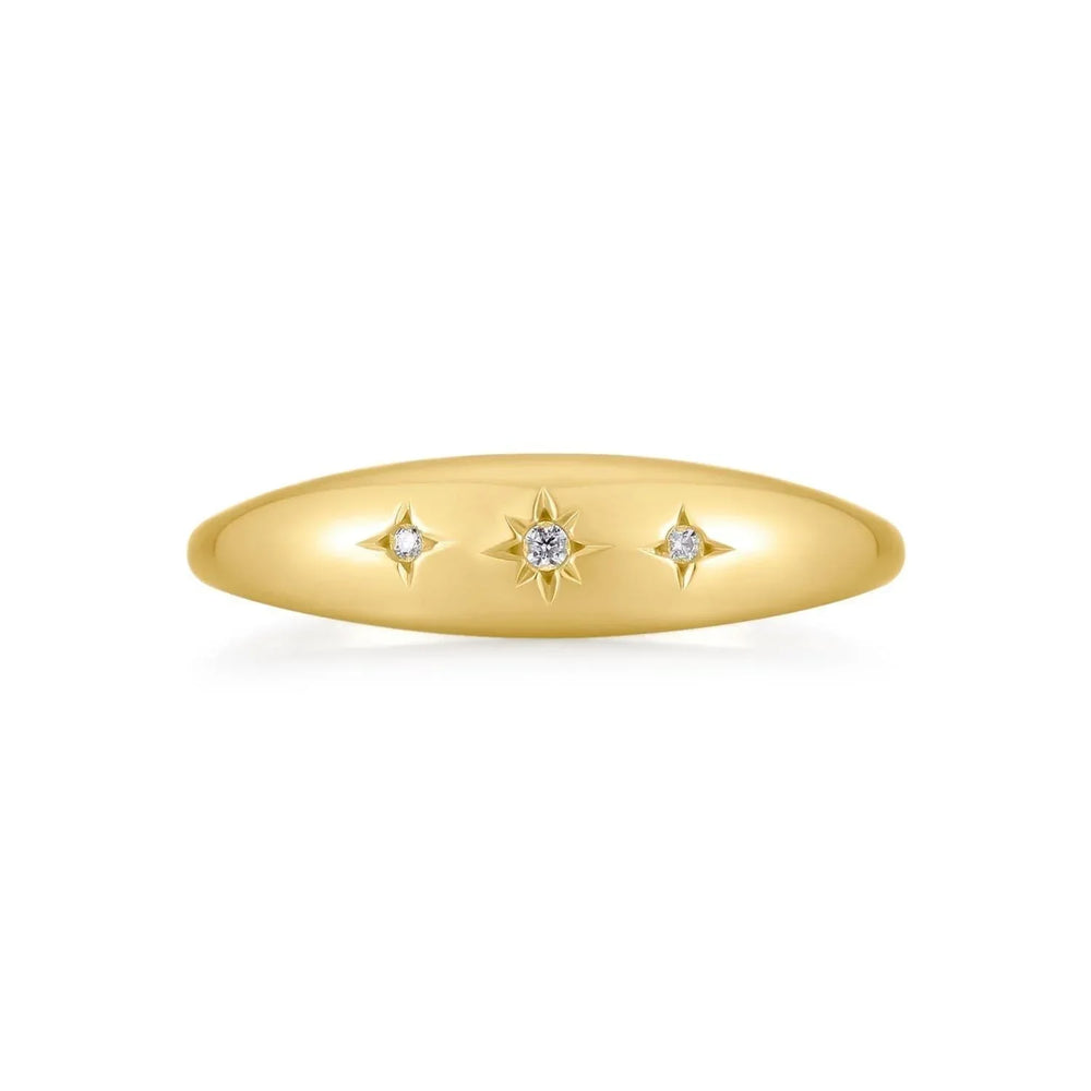 Tapered CZ Studded Galaxy Ring