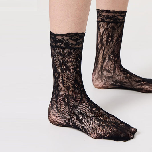 Floral Lace Net Socks