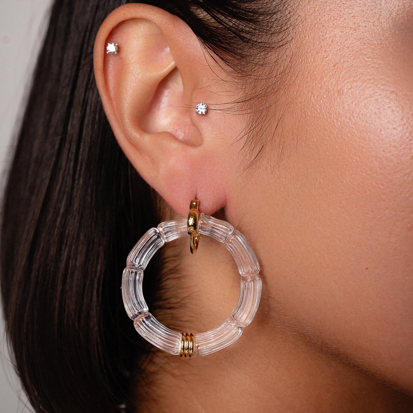 Gala Bamboo Lucite Earrings