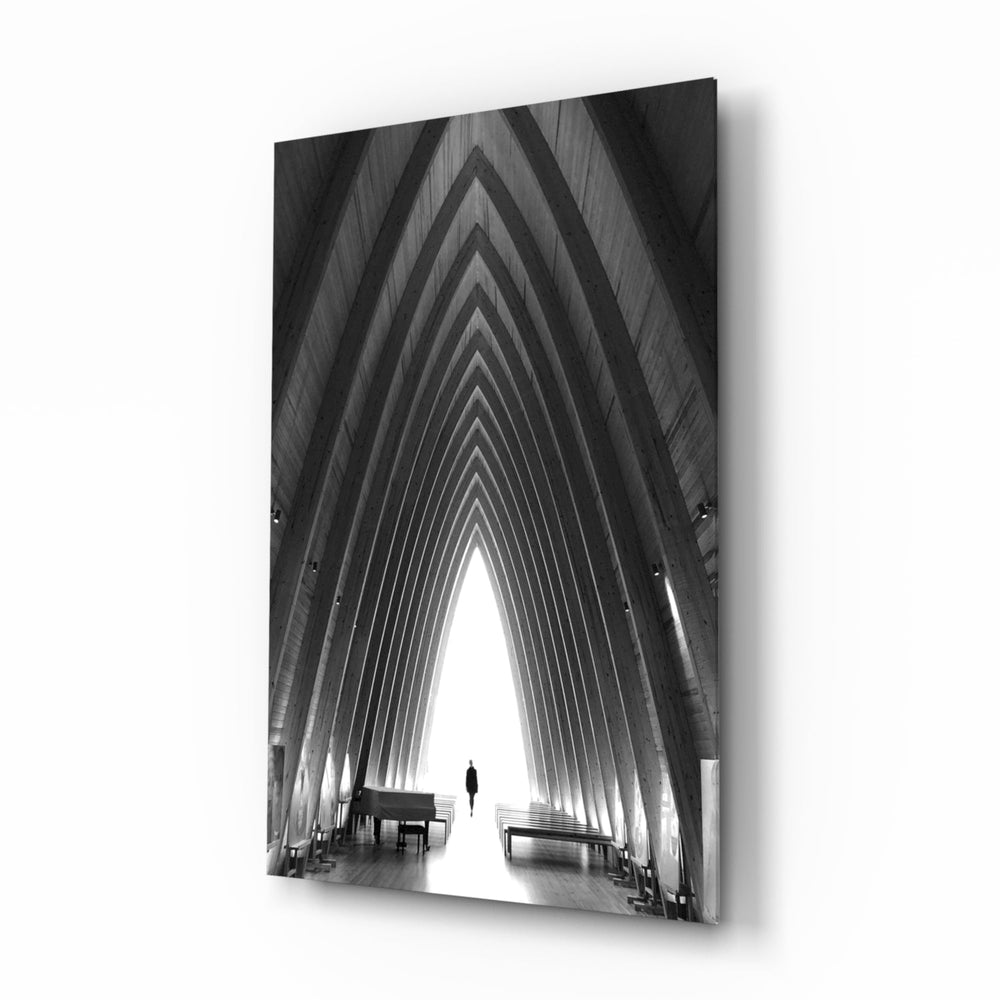 Gray City Landscape Glass Wall Art