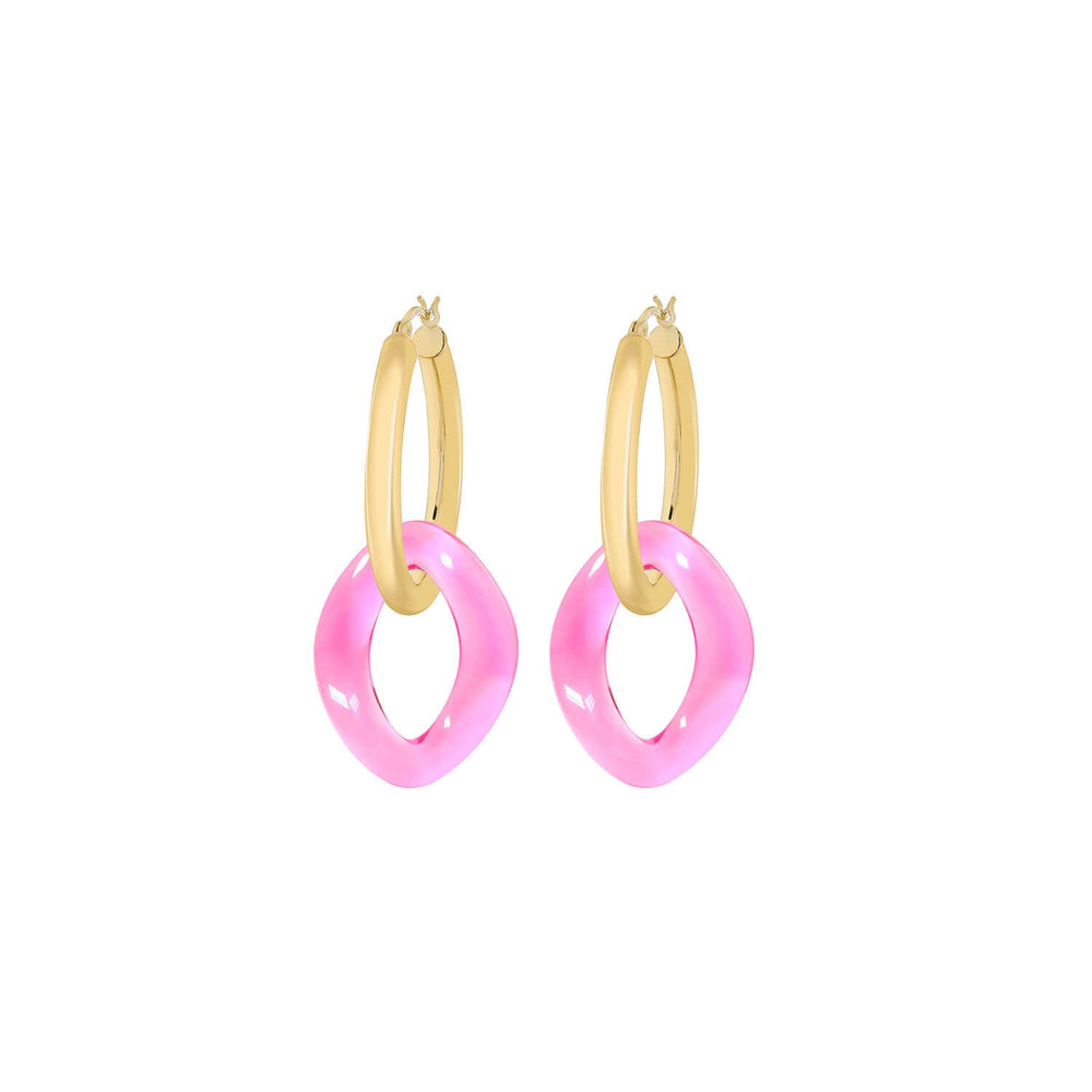 Lucite Curb Link Hoop Earrings