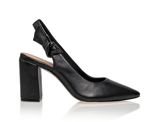Daphne Leather Slingback Pump Black