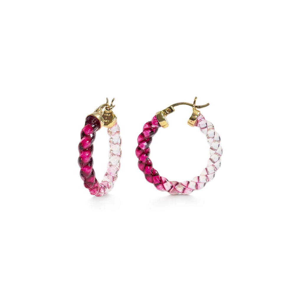 Painted Mini Rope Lucite Hoop Earrings