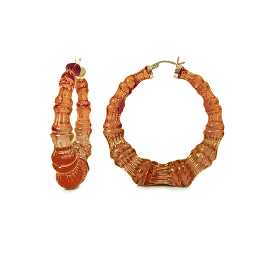 Rum & Coke Lucite Bamboo Hoop Earrings