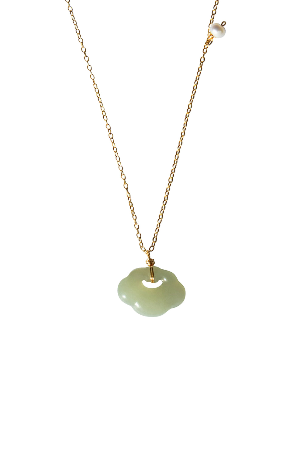 Cloud — Green Jade Pendant Necklace