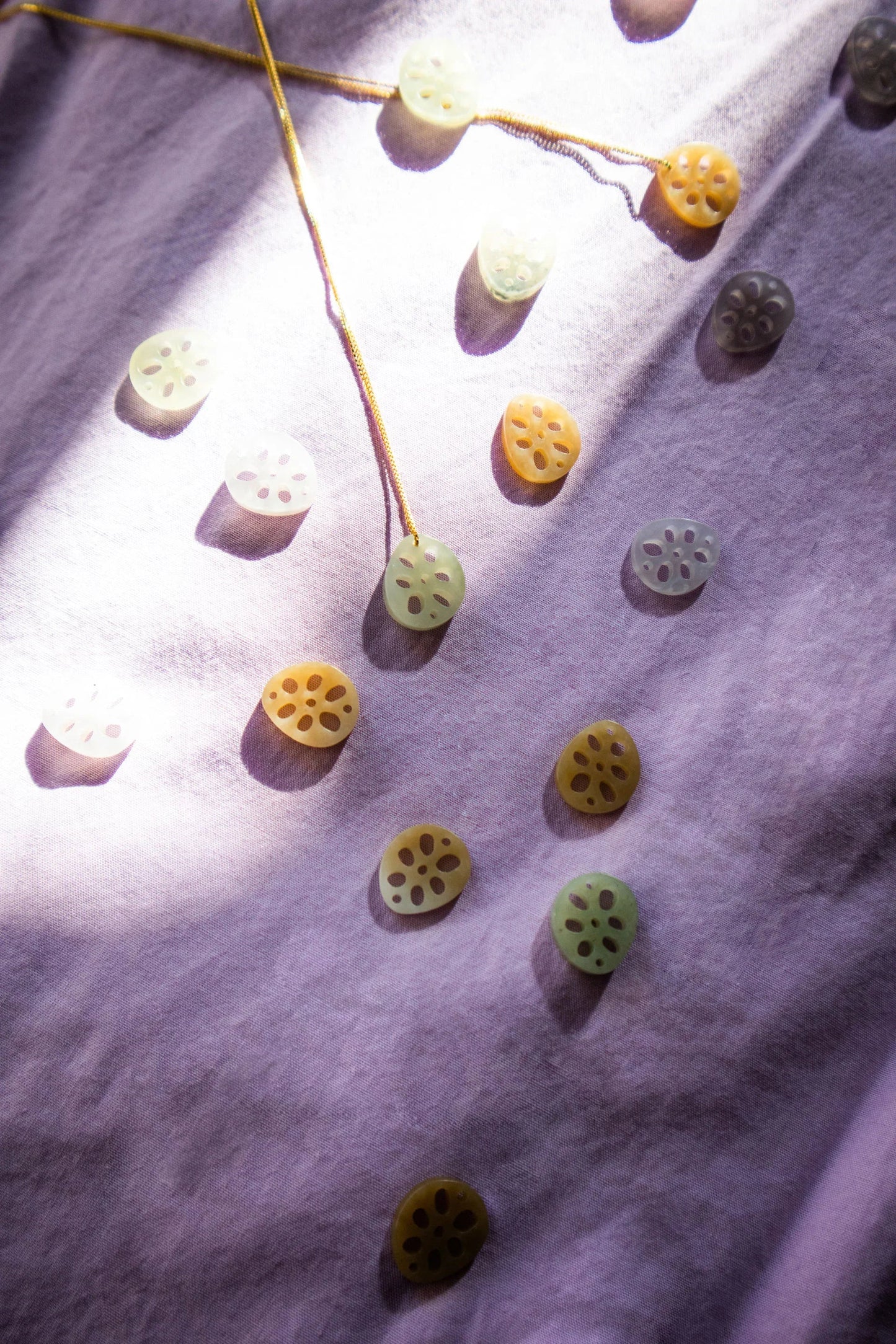 Lotus Root Jade Pendant Necklace