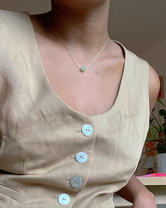 Beetle — Green Bead Jade Necklace