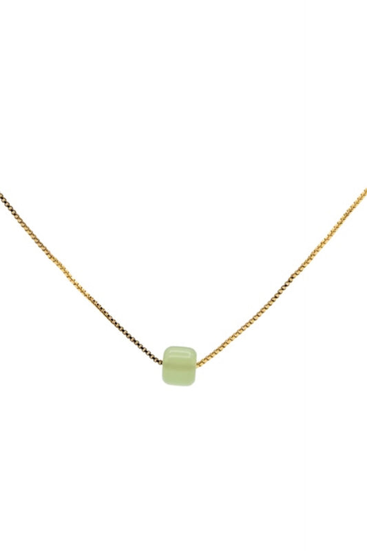 Beetle — Green Bead Jade Necklace
