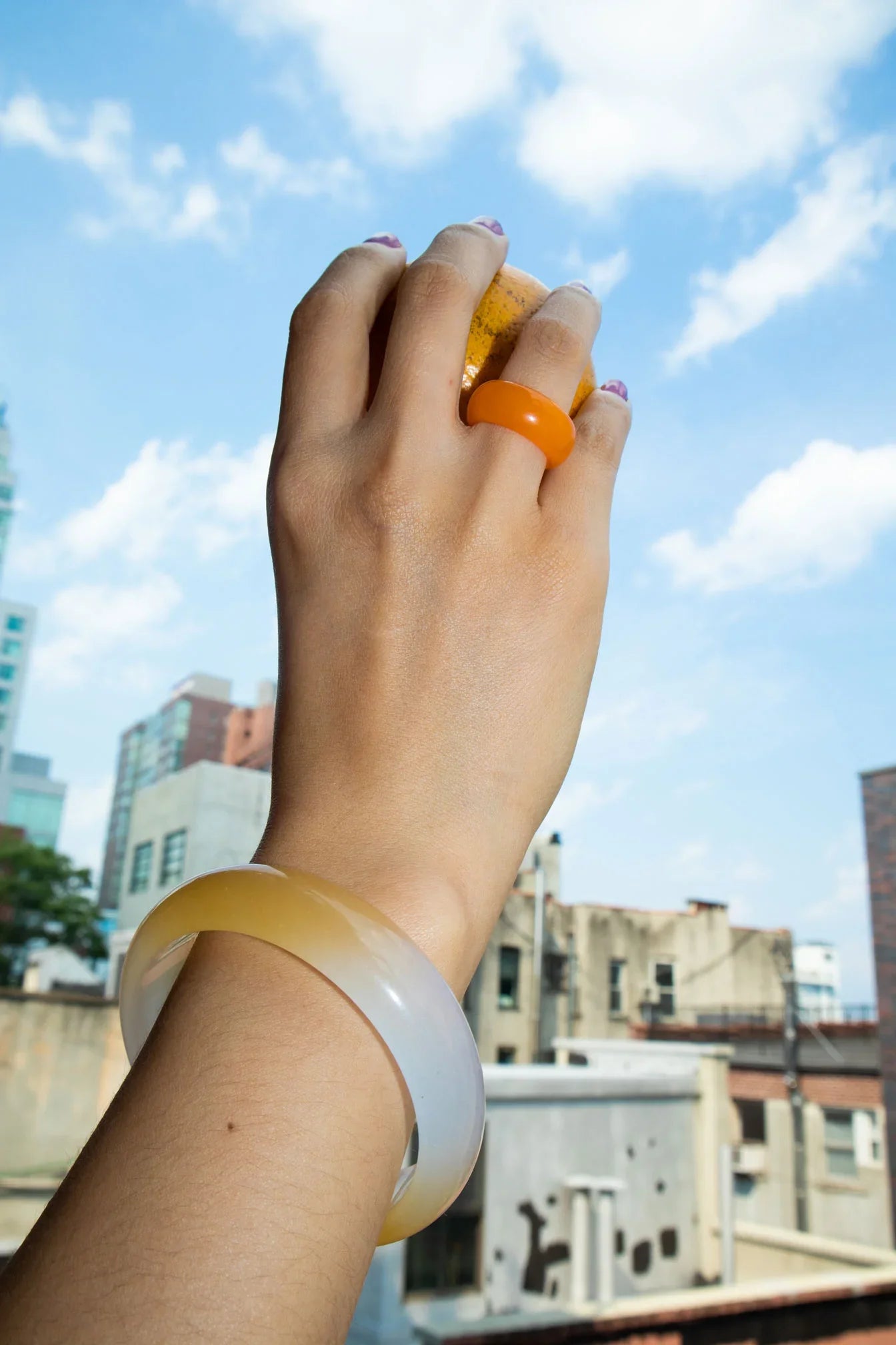Mandarin โ Orange Jade Stone Ring
