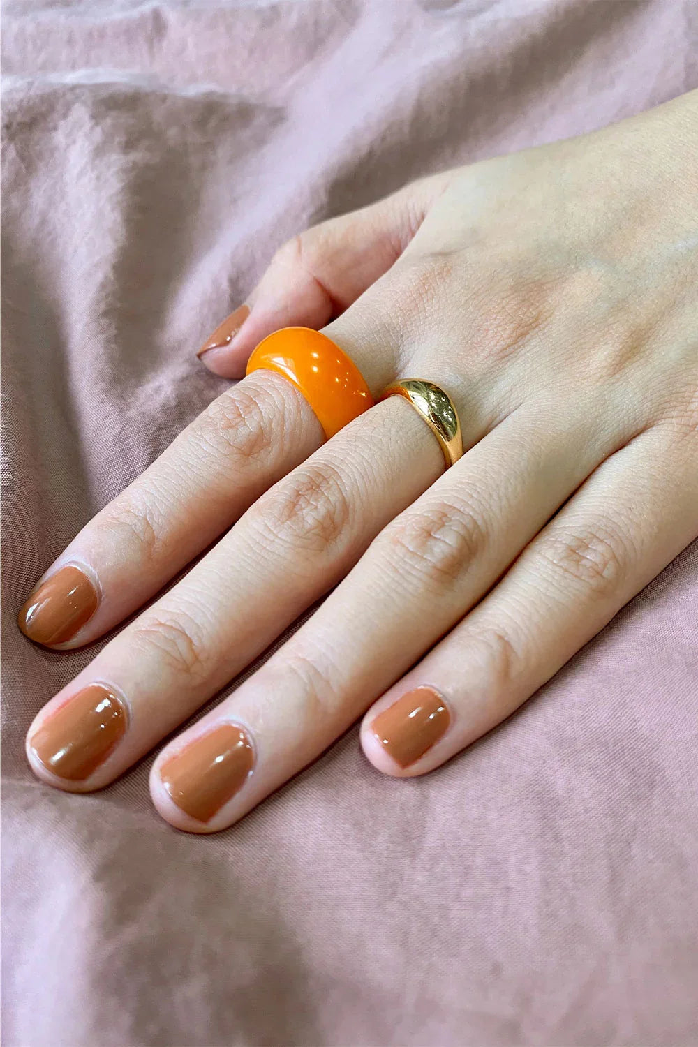 Mandarin โ Orange Jade Stone Ring
