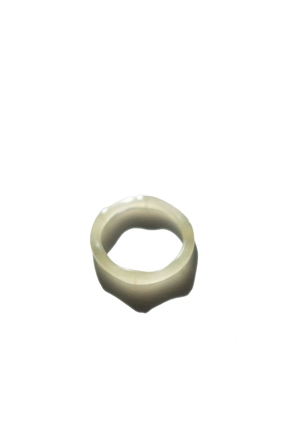 Mermaid — Off-White Skinny Jade Ring