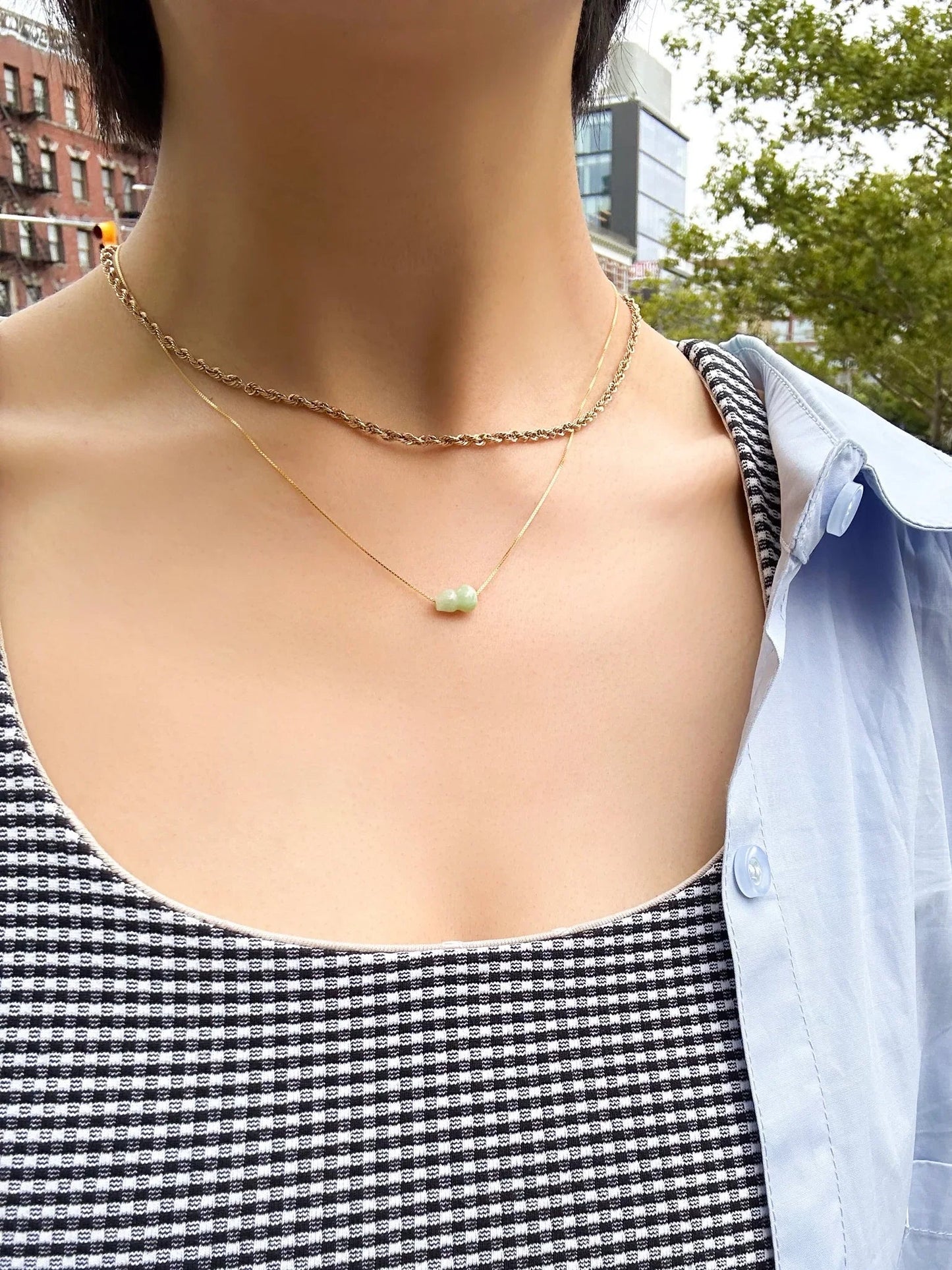 Mini Bottle — Jade Pendant Necklace