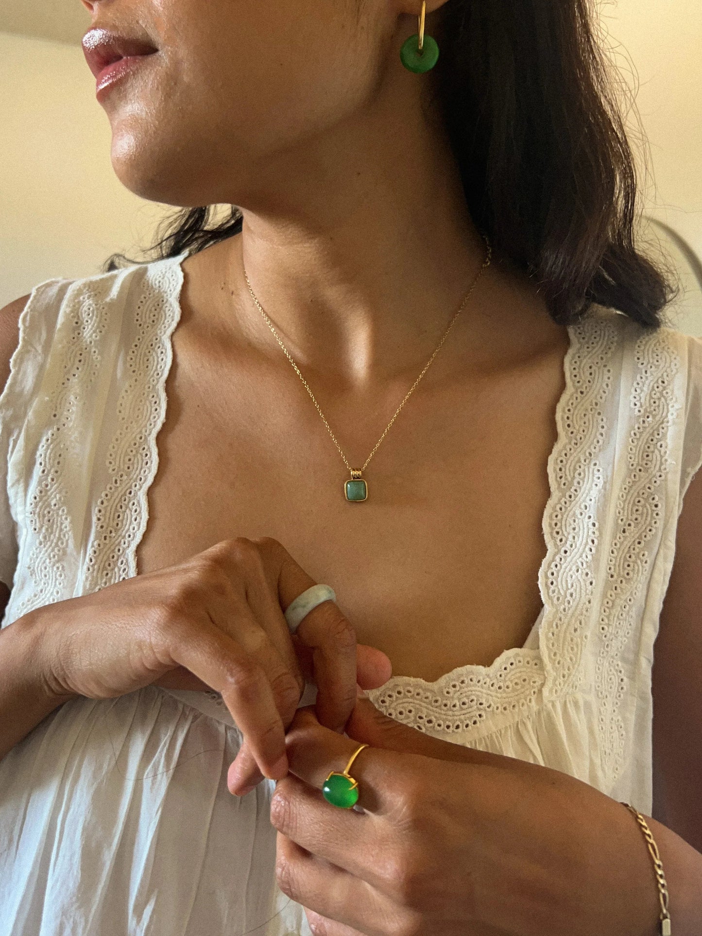 Puzzle — Jade Stone Pendant Necklace