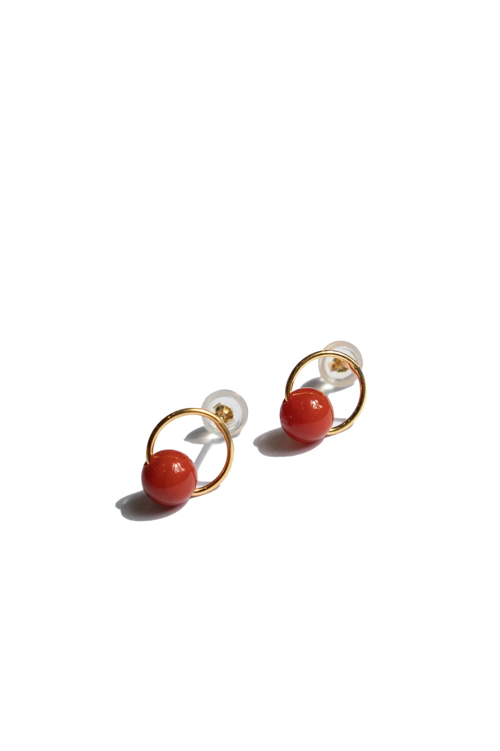 Red Bean — Red Agate Earrings
