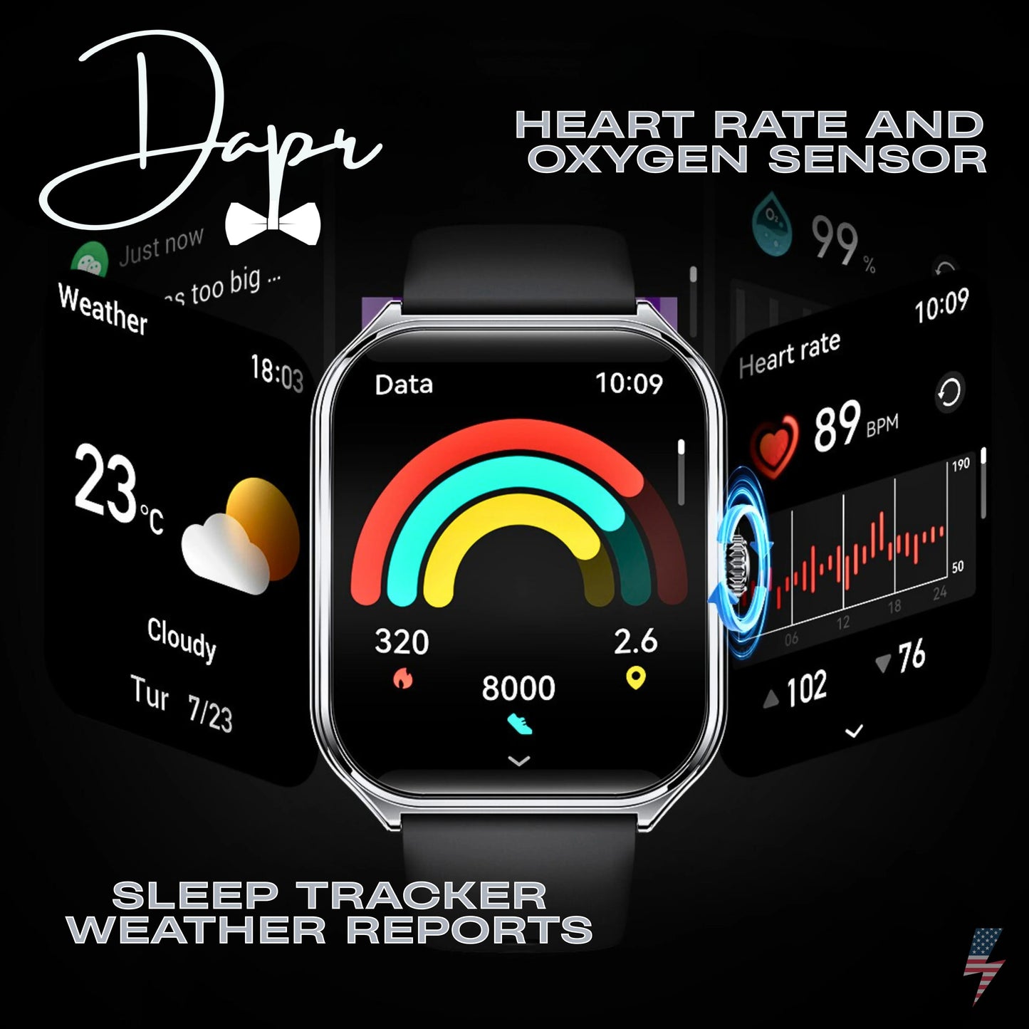 Dapr Watches- Men's Ultra Thin 7.5mm – Bluetooth & Sensors-  Sale $49
