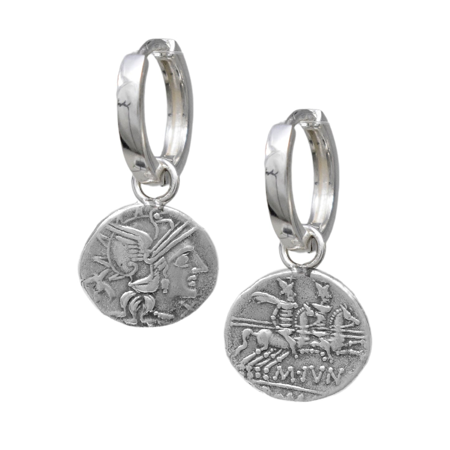 Reversible Ancient Coin Earrings - Winged Helm + Twin Sons of Zeus