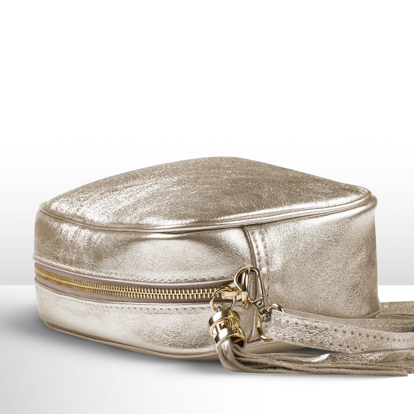 Metallic Suede Leather Crossbody Bag