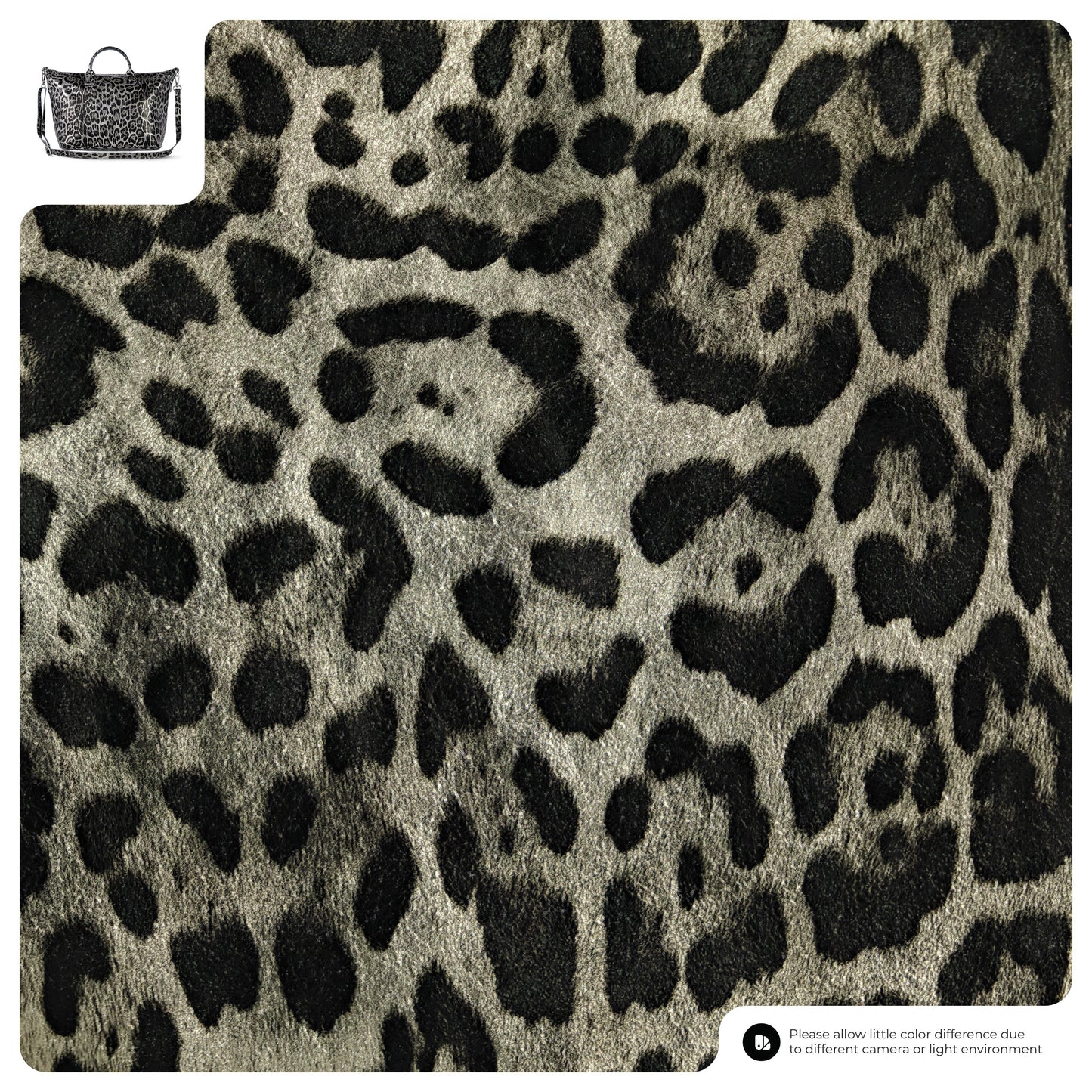 Leopard Metallic Suede Leather Top-Handle Bag