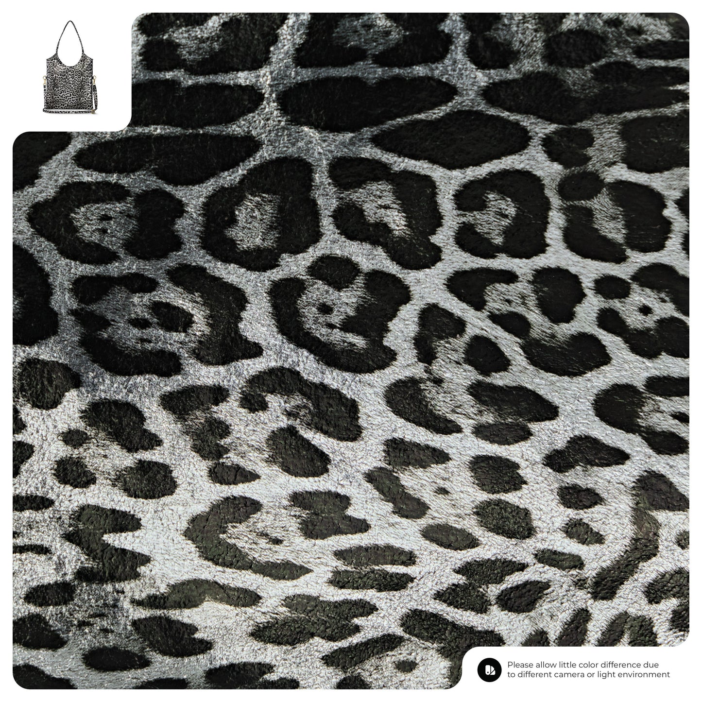 Leopard Metallic Suede Leather Tote Bag