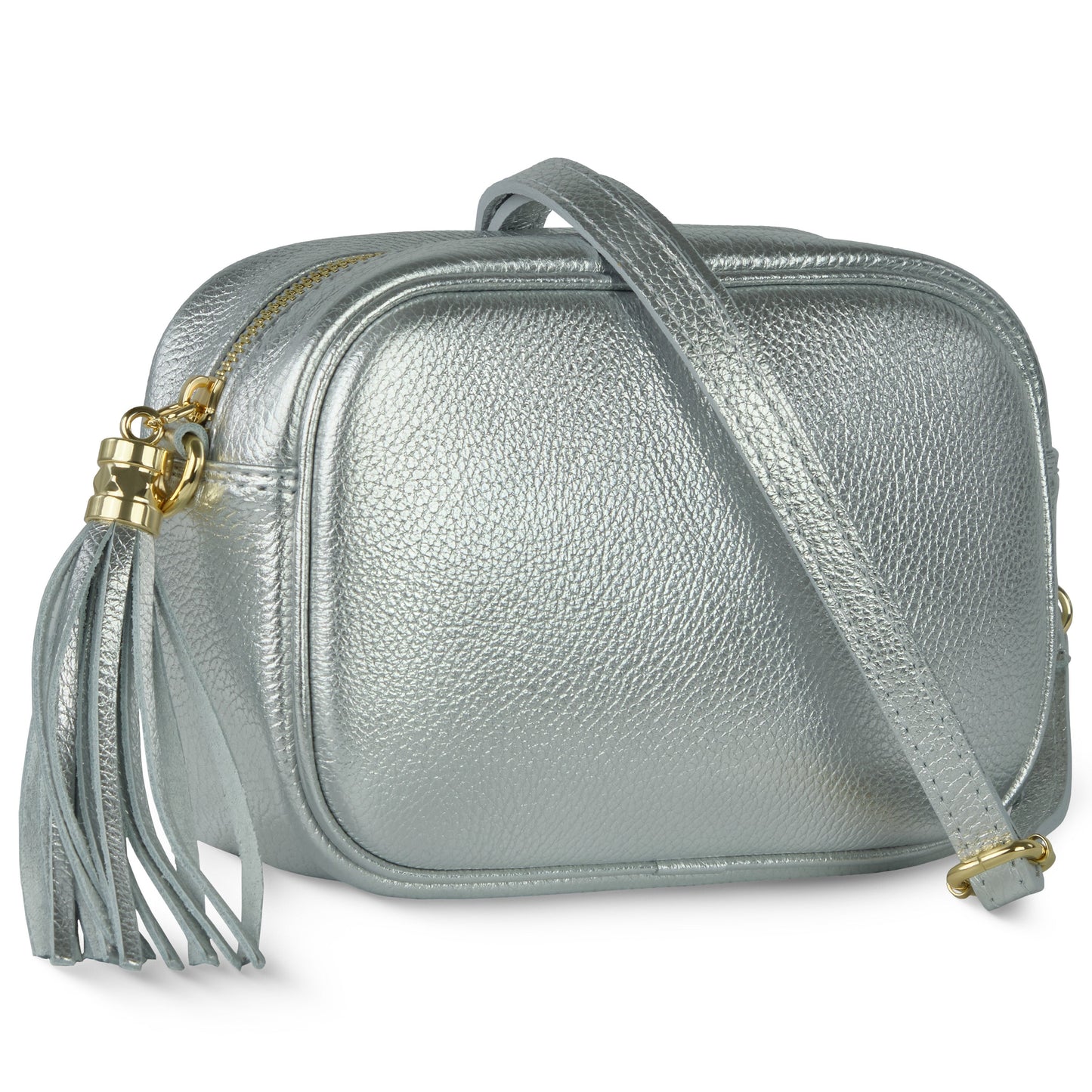 Metallic Calf Leather Crossbody Bag