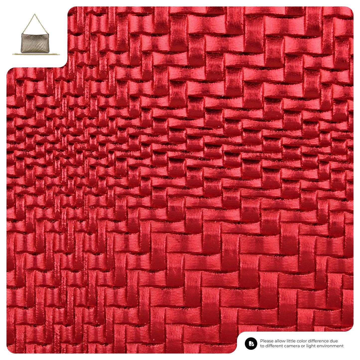 Grid Metallic Suede Leather Crossbody Bag