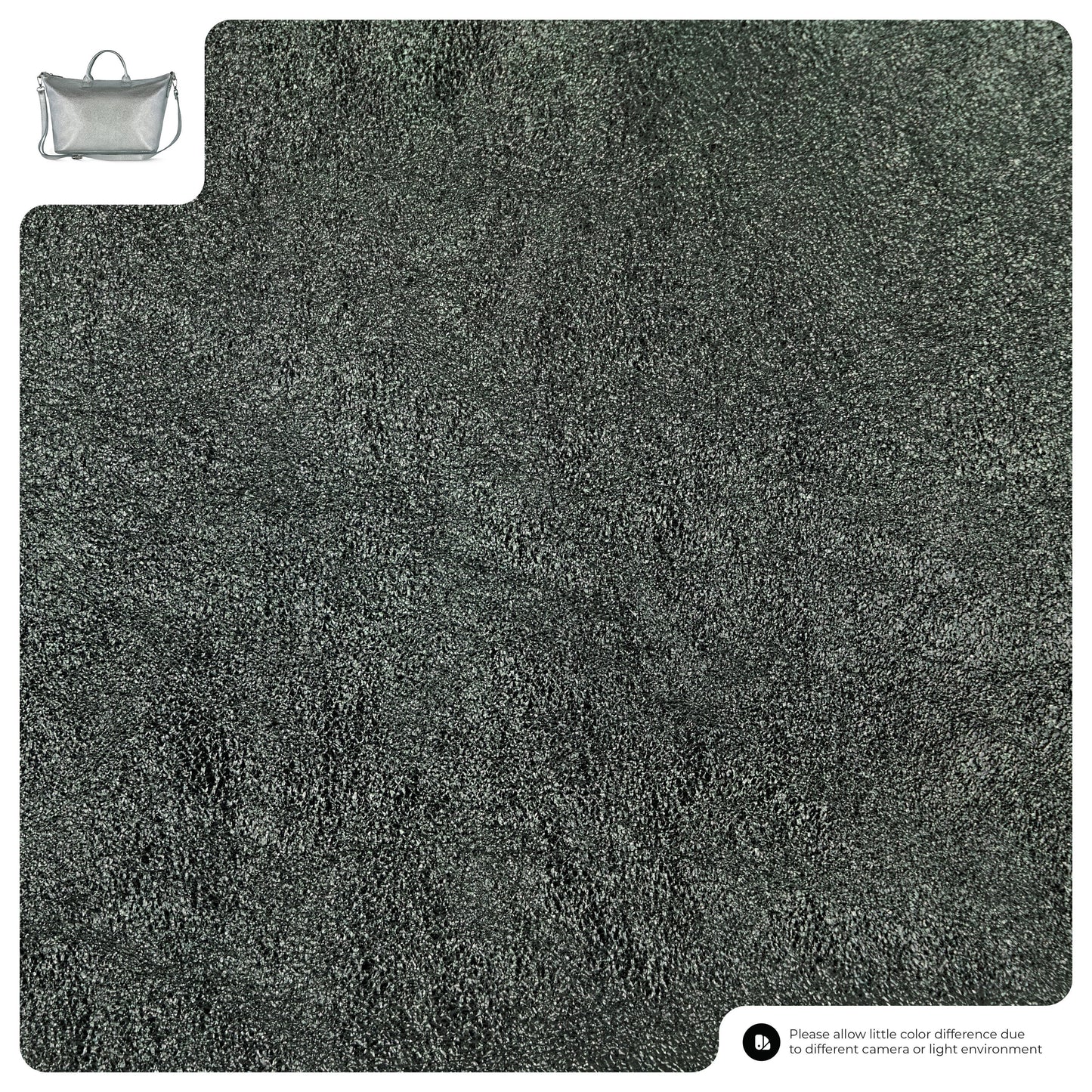 Metallic Suede Leather Top-Handle Bag