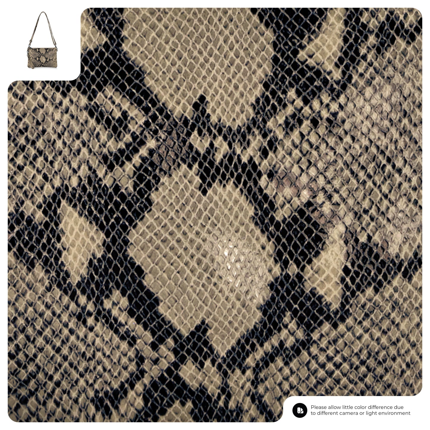 Python Suede Leather Crossbody Bag