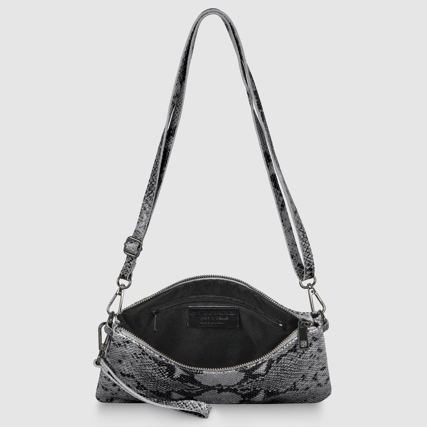 Python Suede Leather Crossbody Bag