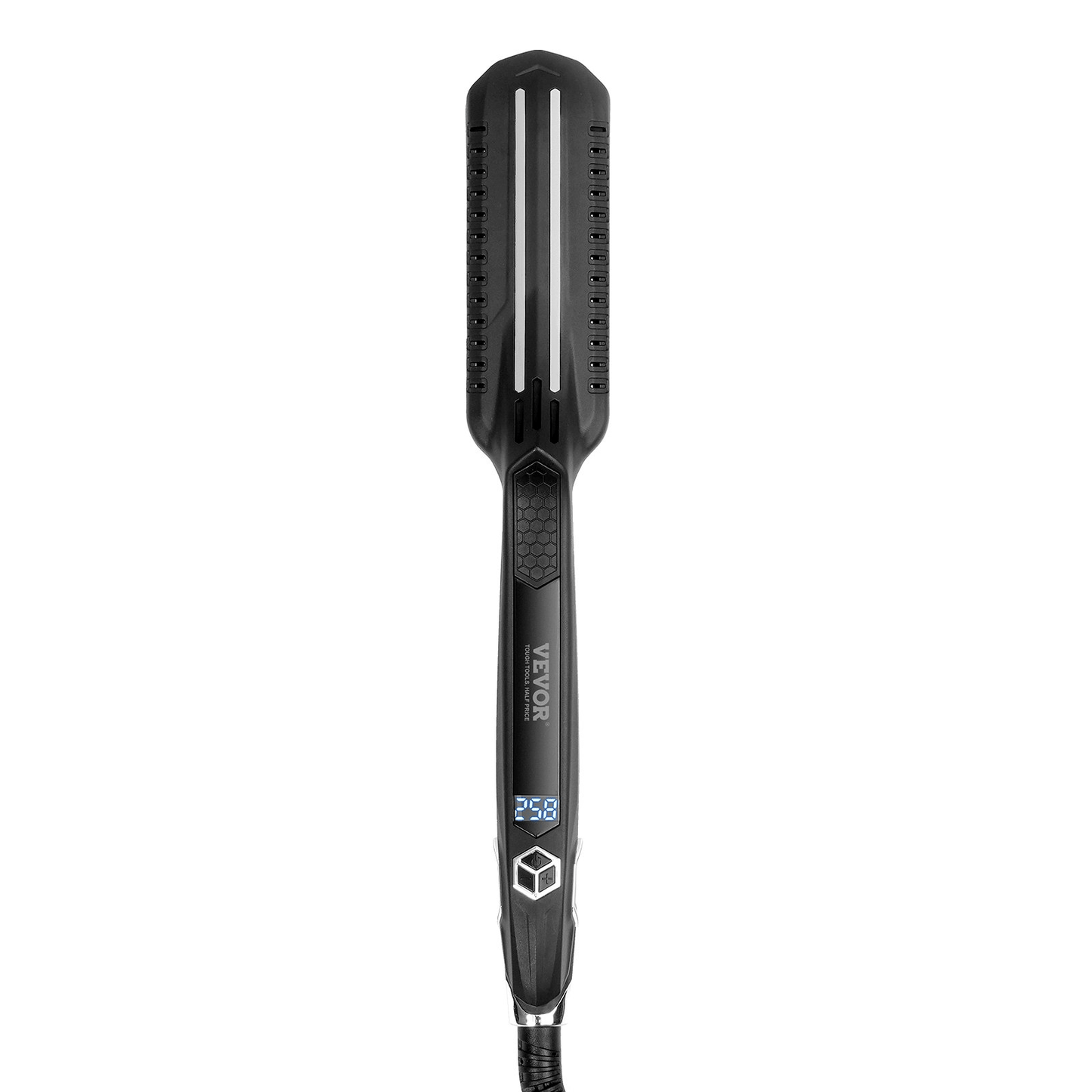 VEVOR Hair Straightener, 1.5-inch Titanium Flat Iron, Dual Infrared Hair Straightener Flat Iron with LCD Display and 19 Temp Levels - 210°F to 450°F, Dual Voltage 110V/240V for Salon Home Travel Use