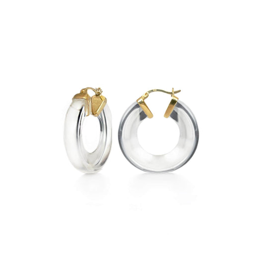 Clear Chunky V-Hoop Earrings