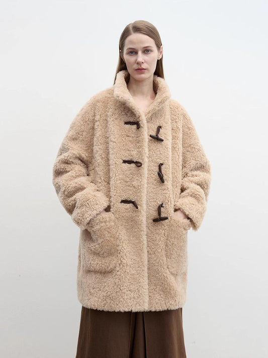 Light and Wandering Curly Shearling Coat