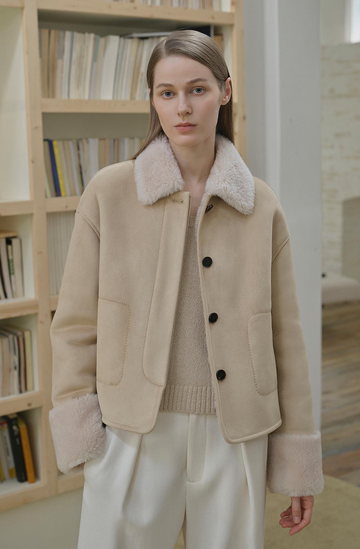 "Slightly Sweet Latte" Shearling Jacket