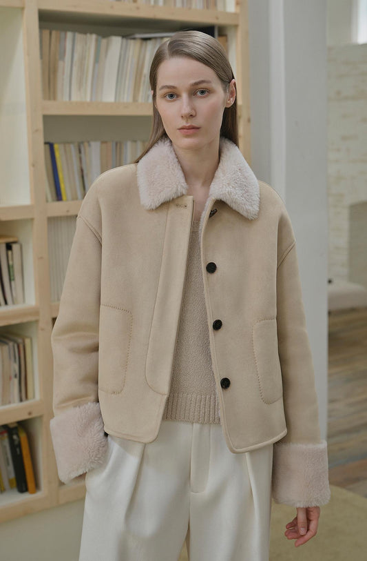 "Slightly Sweet Latte" Shearling Jacket