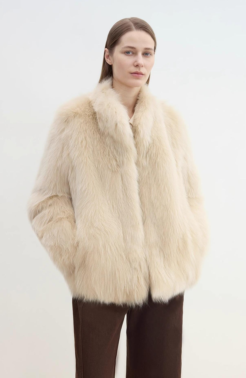 "Long Nocturne" Imported Fox Fur Retro Short Coat