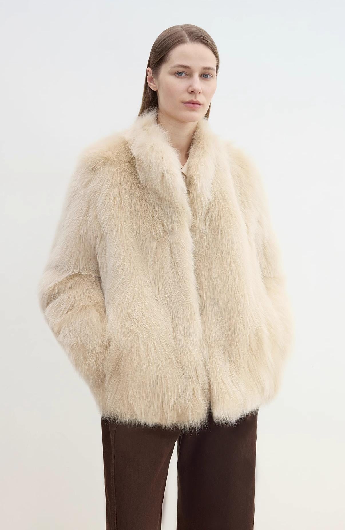 "Long Nocturne" Imported Fox Fur Retro Short Coat