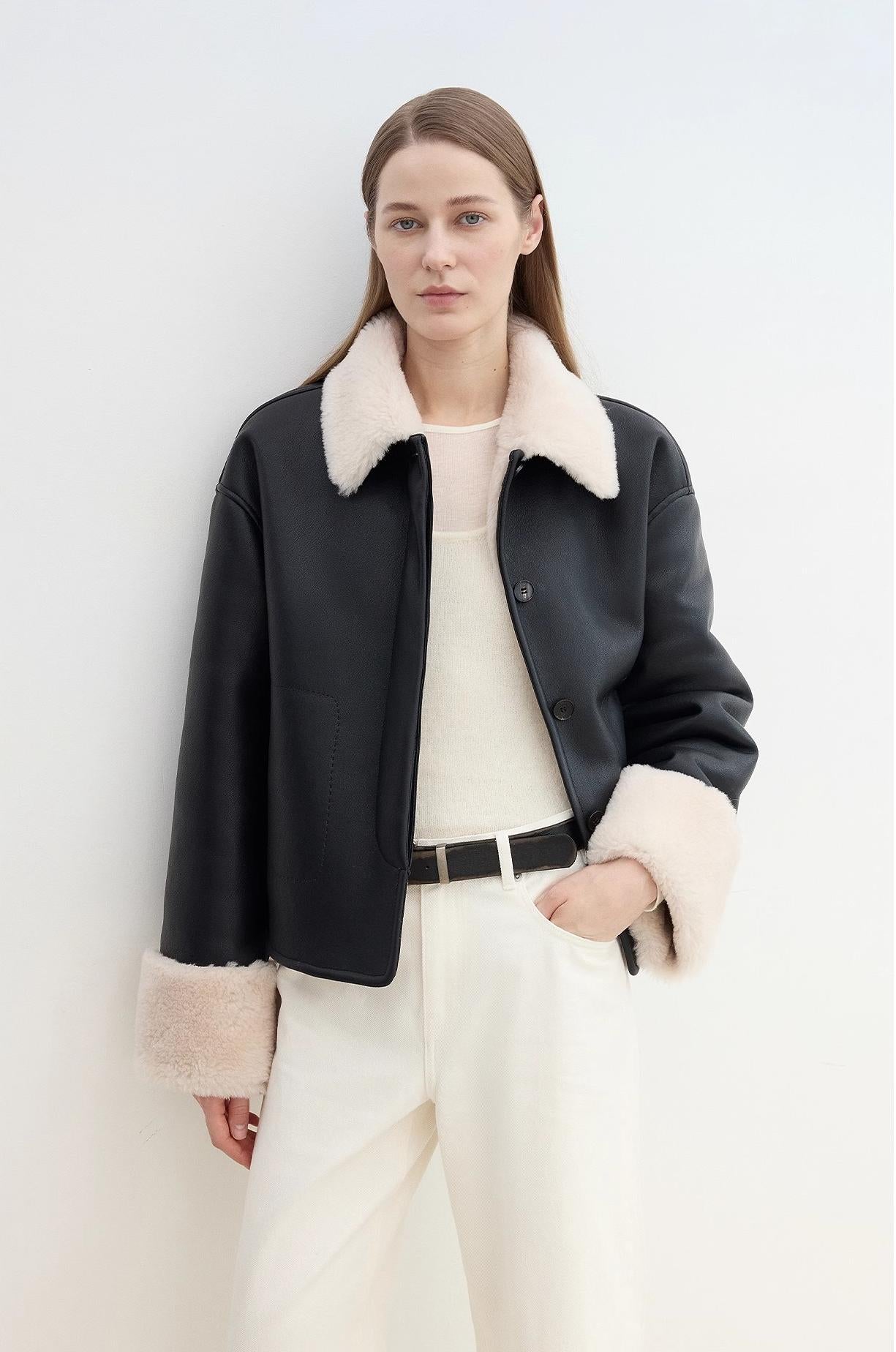 "Slightly Sweet Latte Second Generation" Shearling Jacket