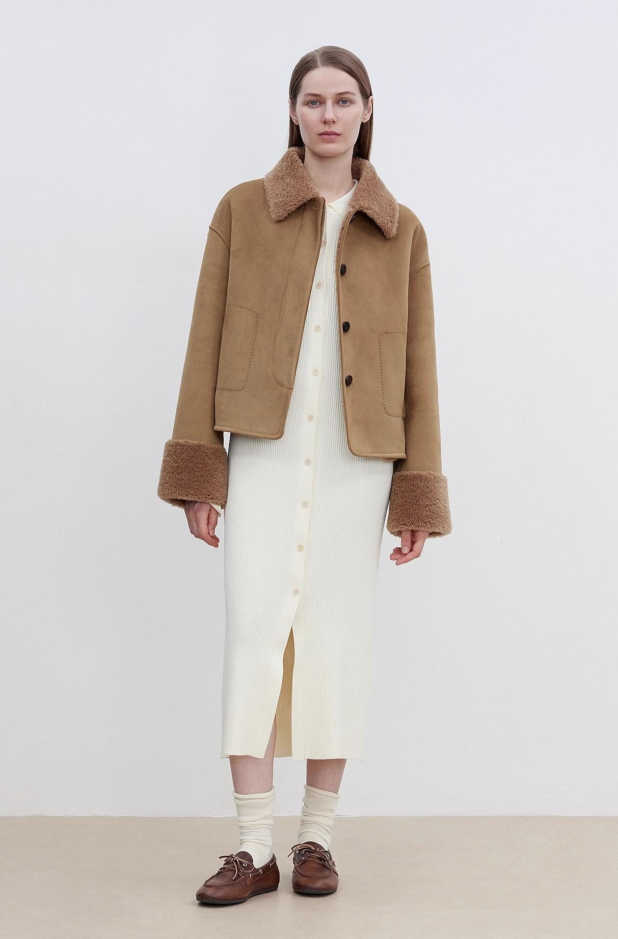 "Slightly Sweet Latte" Shearling Jacket