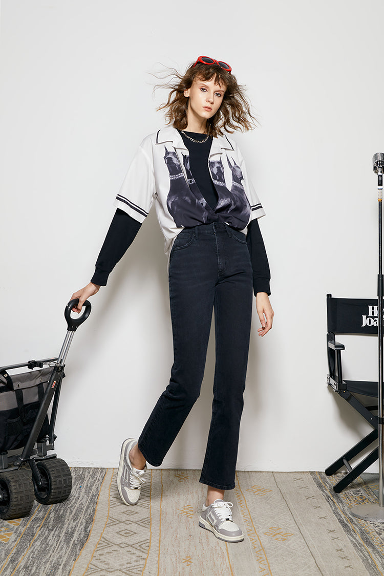 Activity Grrrl High Rise Kick Crop Jeans HJ017