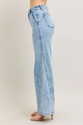 Judy Blue Full Size High Waist Wide Leg Jeans with Skewed Inseam