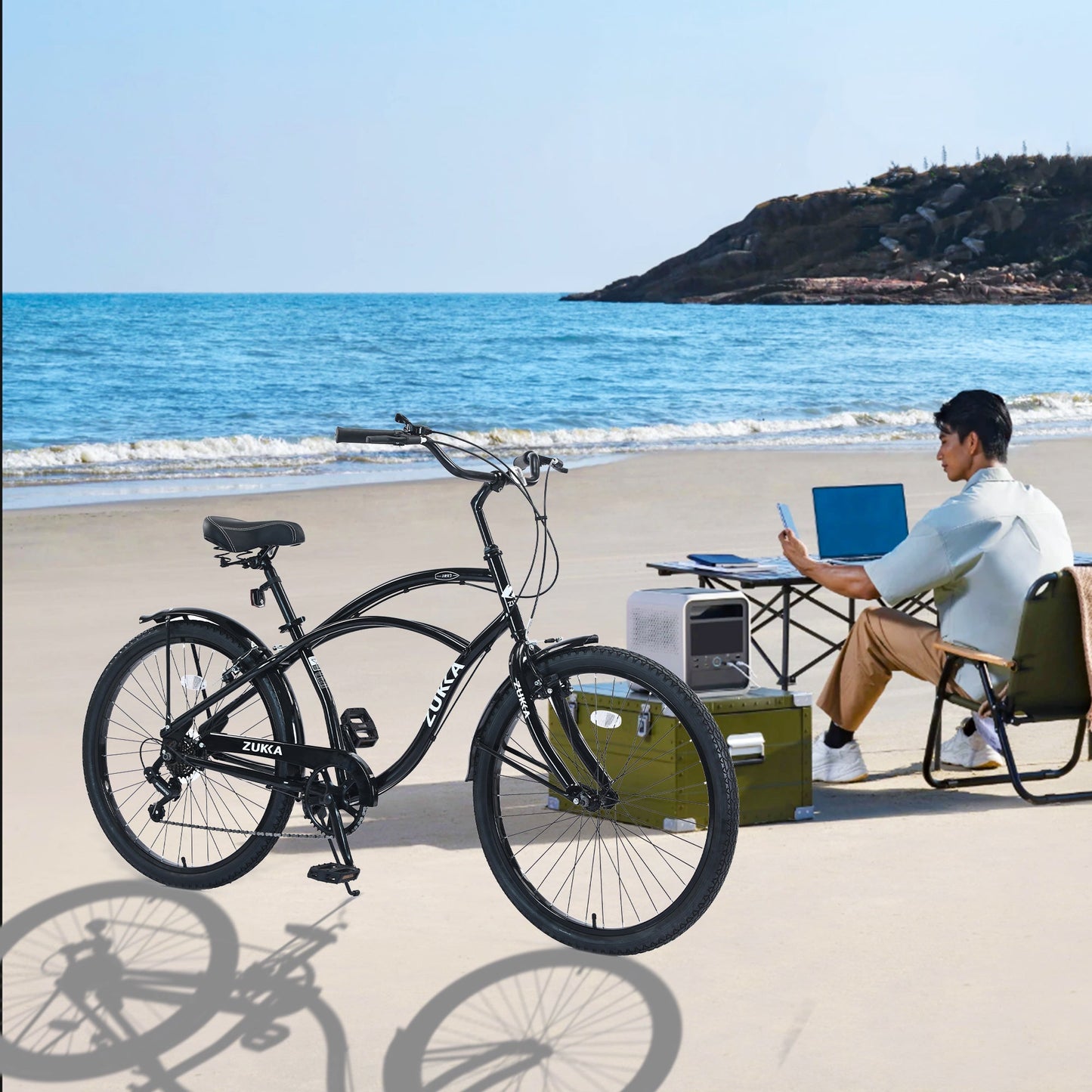 7 Speed Bicycles 26'Inch Multiple Colors Men's Beach Cruiser Bike