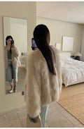 Black Sugar Champagne Fox Fur Coat