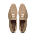 11-020-TPE MEO 3 Sueded Goatskin Penny Loafer, Taupe